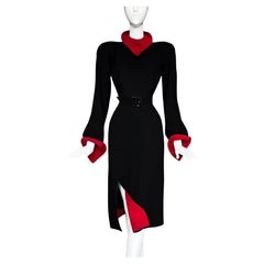Iconic Thierry Mugler Les Infernales SHE DEVIL Runway Dress Black Red