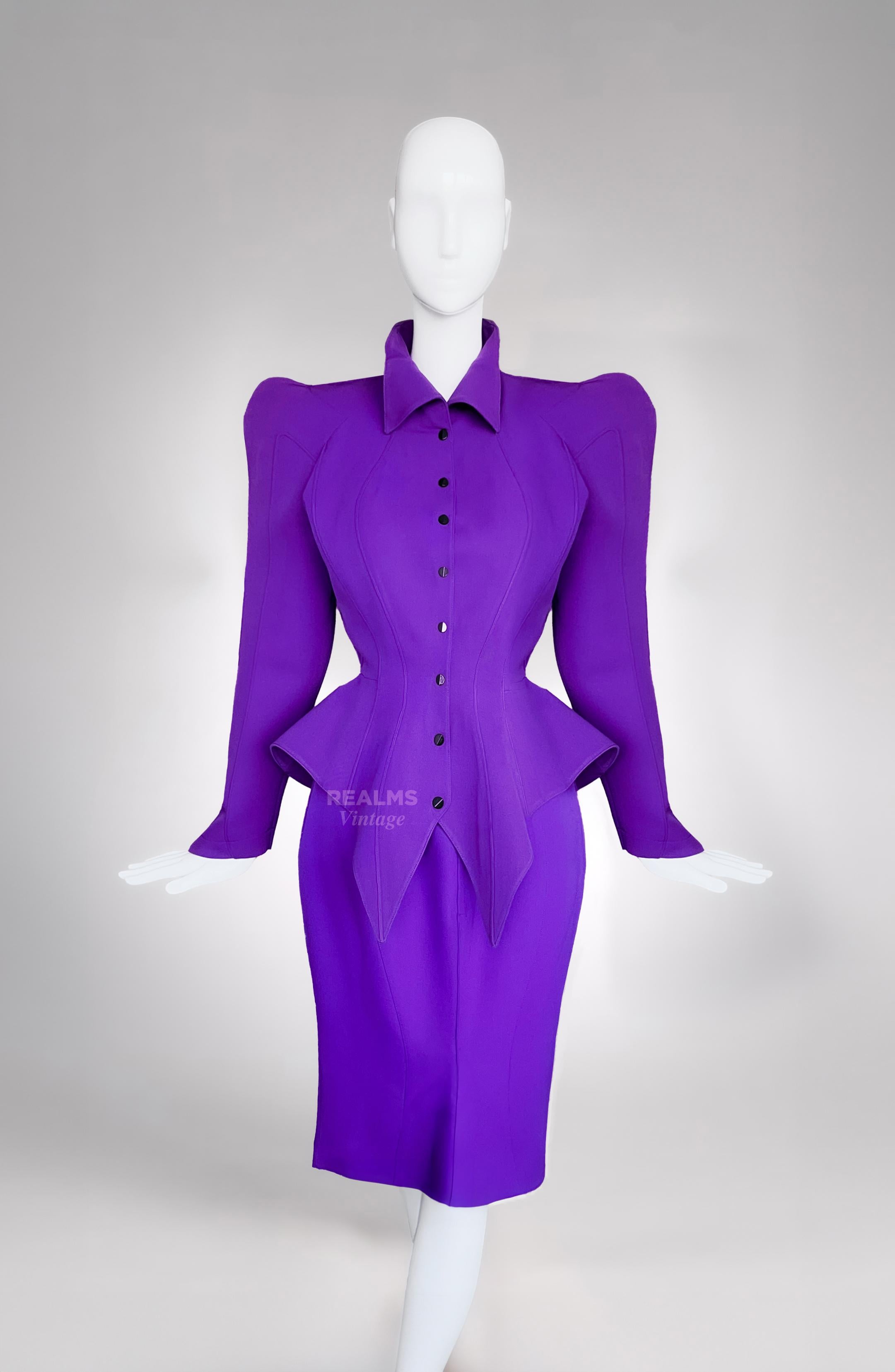 Women's Iconic Thierry Mugler LES INFERNALES Suit 1988/89 Jacket Skirt For Sale