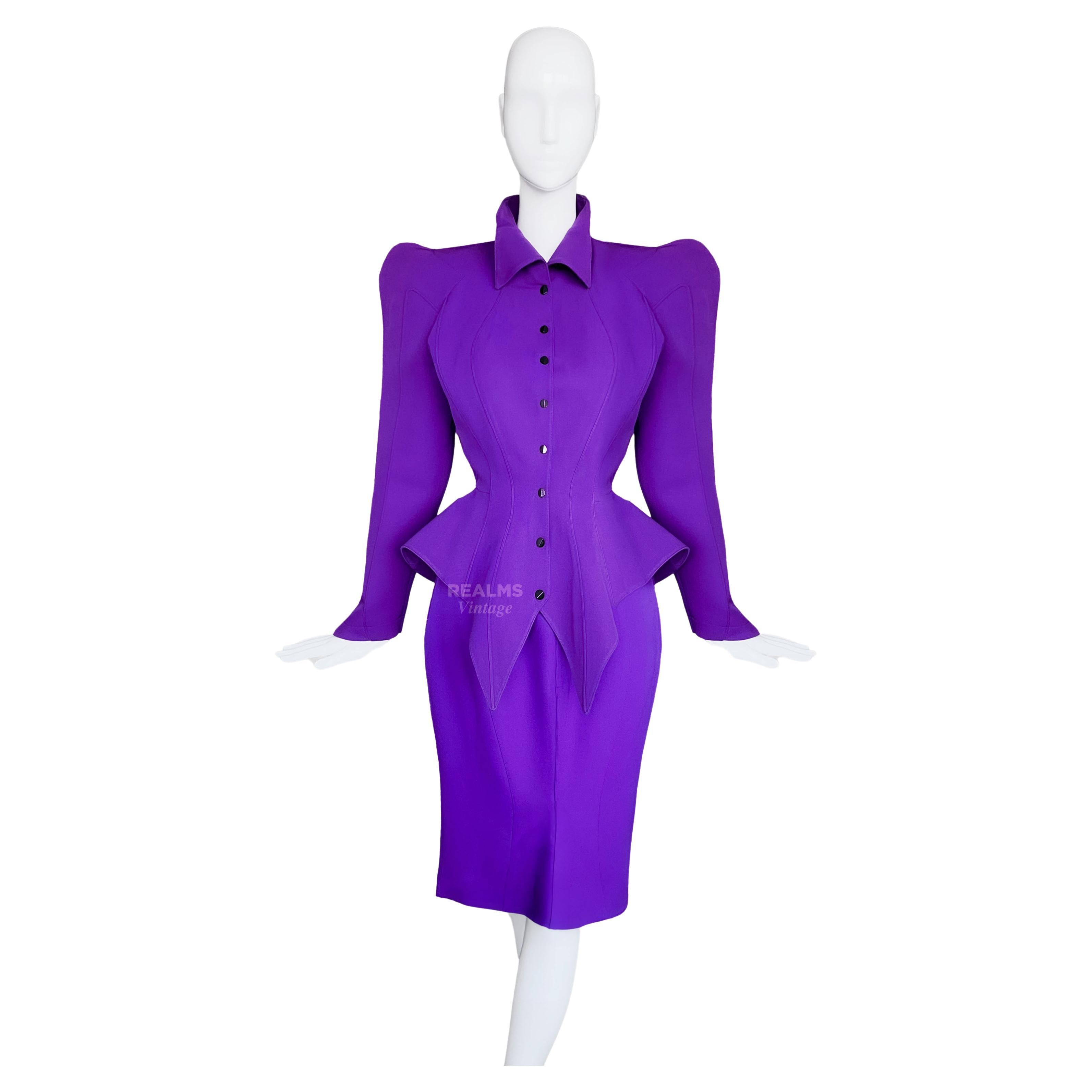Iconic Thierry Mugler LES INFERNALES Suit 1988/89 Jacket Skirt For Sale