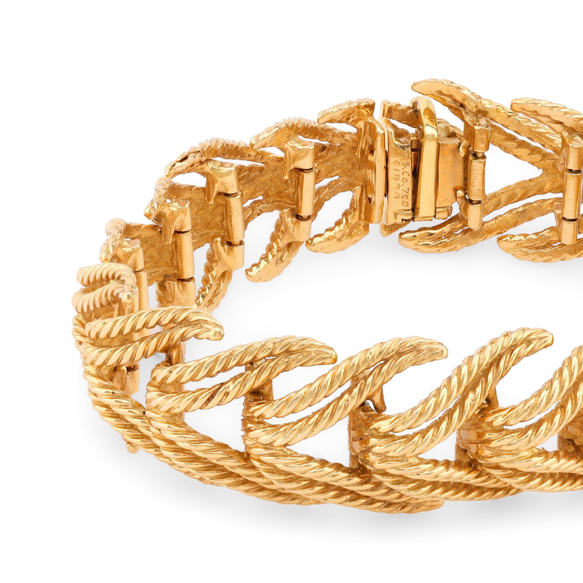 Ikonische Tiffany & Co. Französisches geflochtenes Armband aus 18 Karat Gelbgold (Moderne)