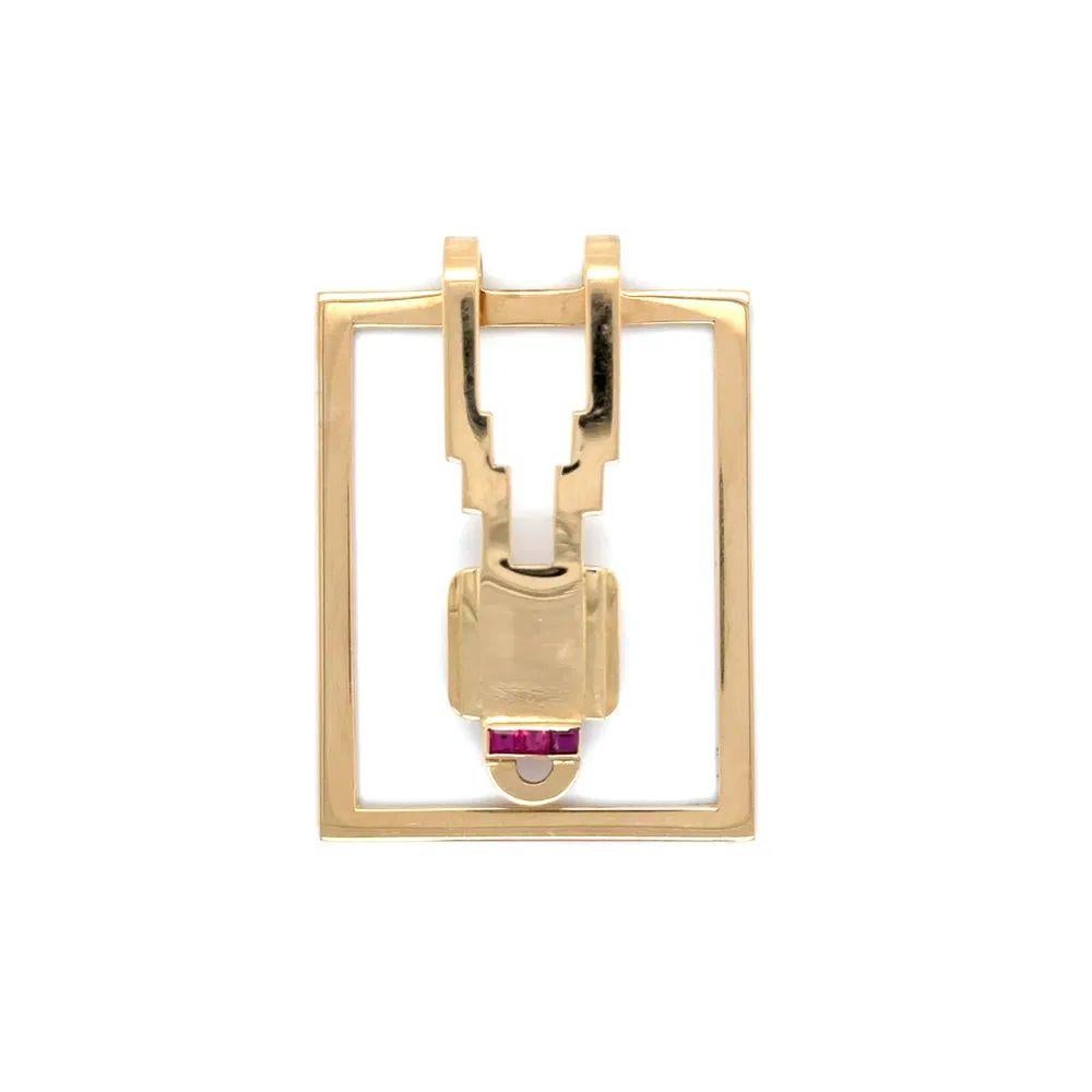 Iconic TIFFANY & CO Retro Gold und Rubin Vintage Geldklammer, Vintage (Französischer Schliff) im Angebot