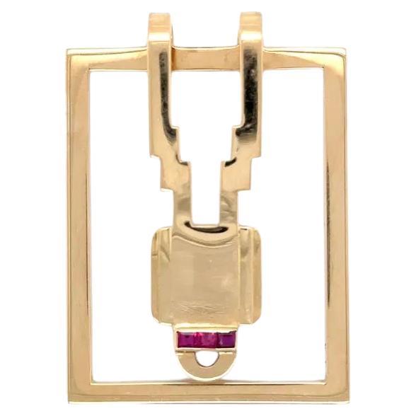 Iconic TIFFANY & CO Retro Gold and Ruby Vintage Money Clip