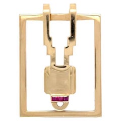 Iconic TIFFANY & CO Retro Gold and Ruby Vintage Money Clip