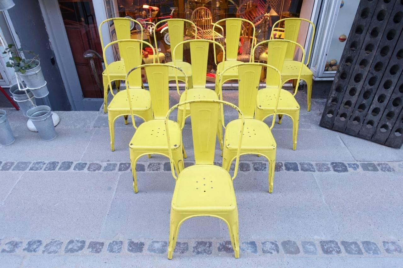 Iconic Tolix Chair in Sunny Yellow 'Without Arms' In Excellent Condition In Copenhagen K, DK