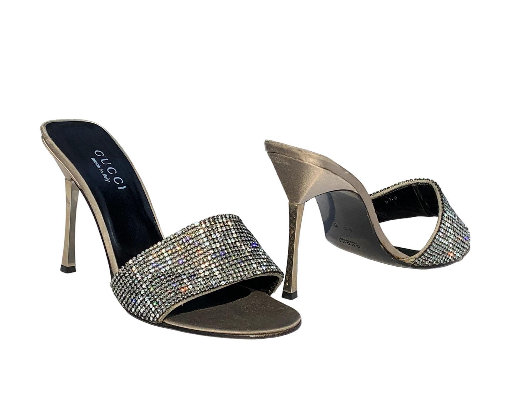 Black Iconic Tom Ford for Gucci FW 1997 Crystal Embellished GG Logo Monogram Shoes 8.5 For Sale