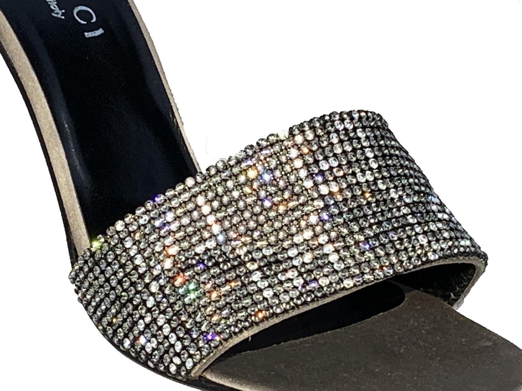Women's Iconic Tom Ford for Gucci FW 1997 Crystal Embellished GG Logo Monogram Shoes 8.5 For Sale
