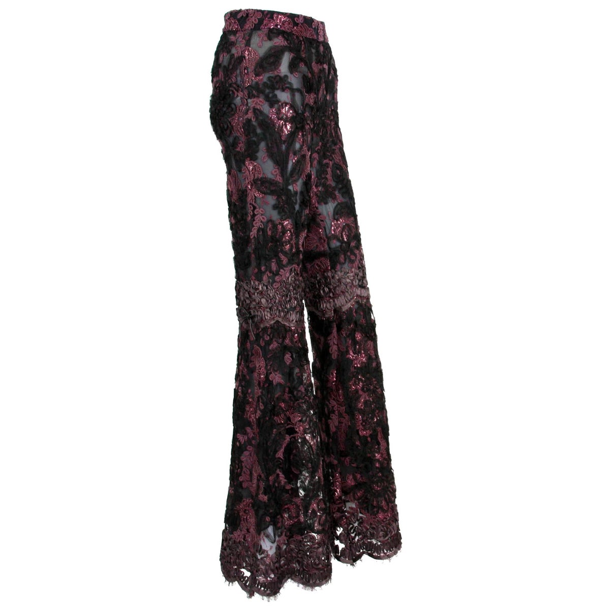 Gucci by Tom Ford F/W 1999 Embroidered Lace Flared Trousers