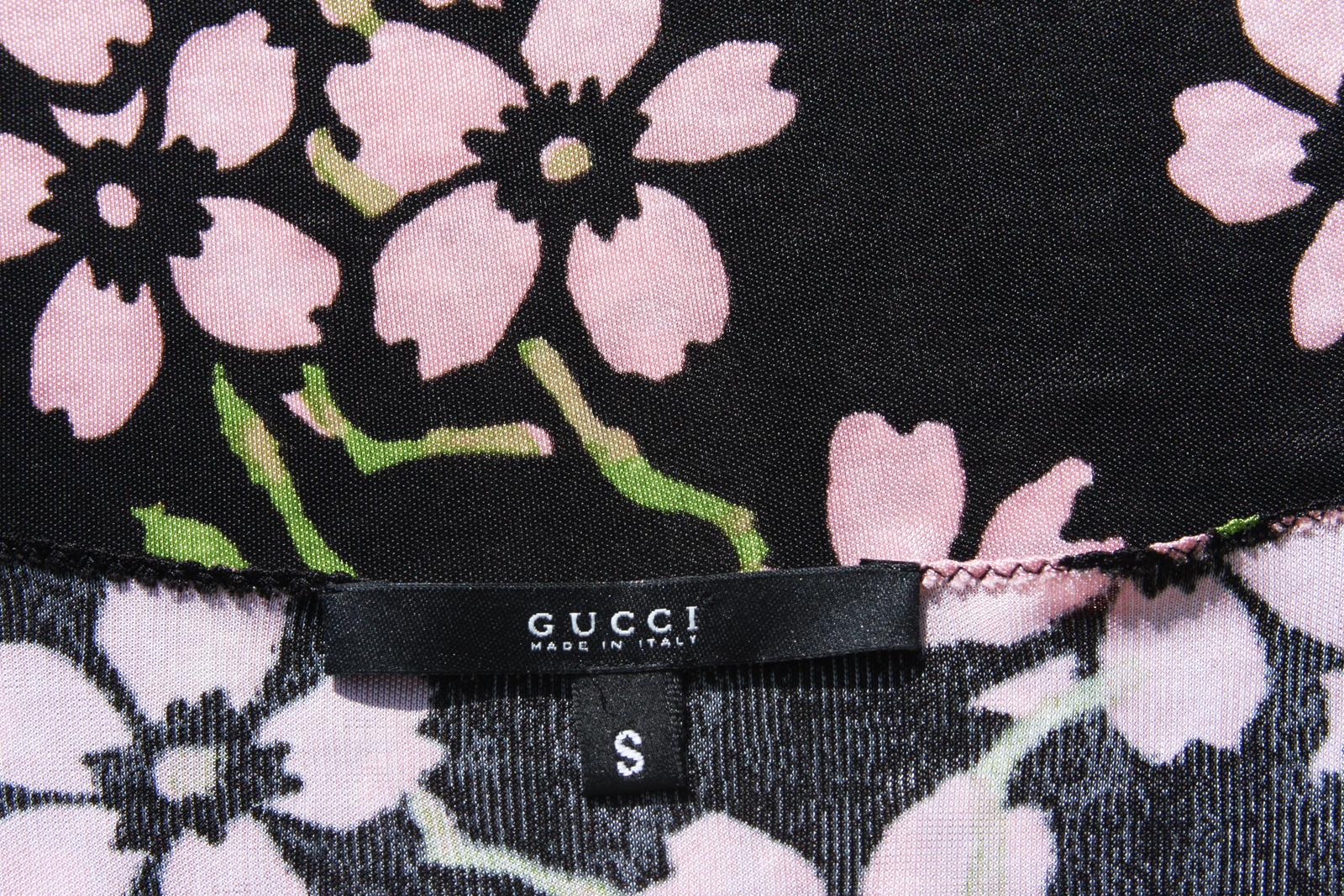 Ikonisches Tom Ford für Gucci SS 2003  Japanisches Mini-Stretchkleid aus Kirschblüten S im Angebot 5