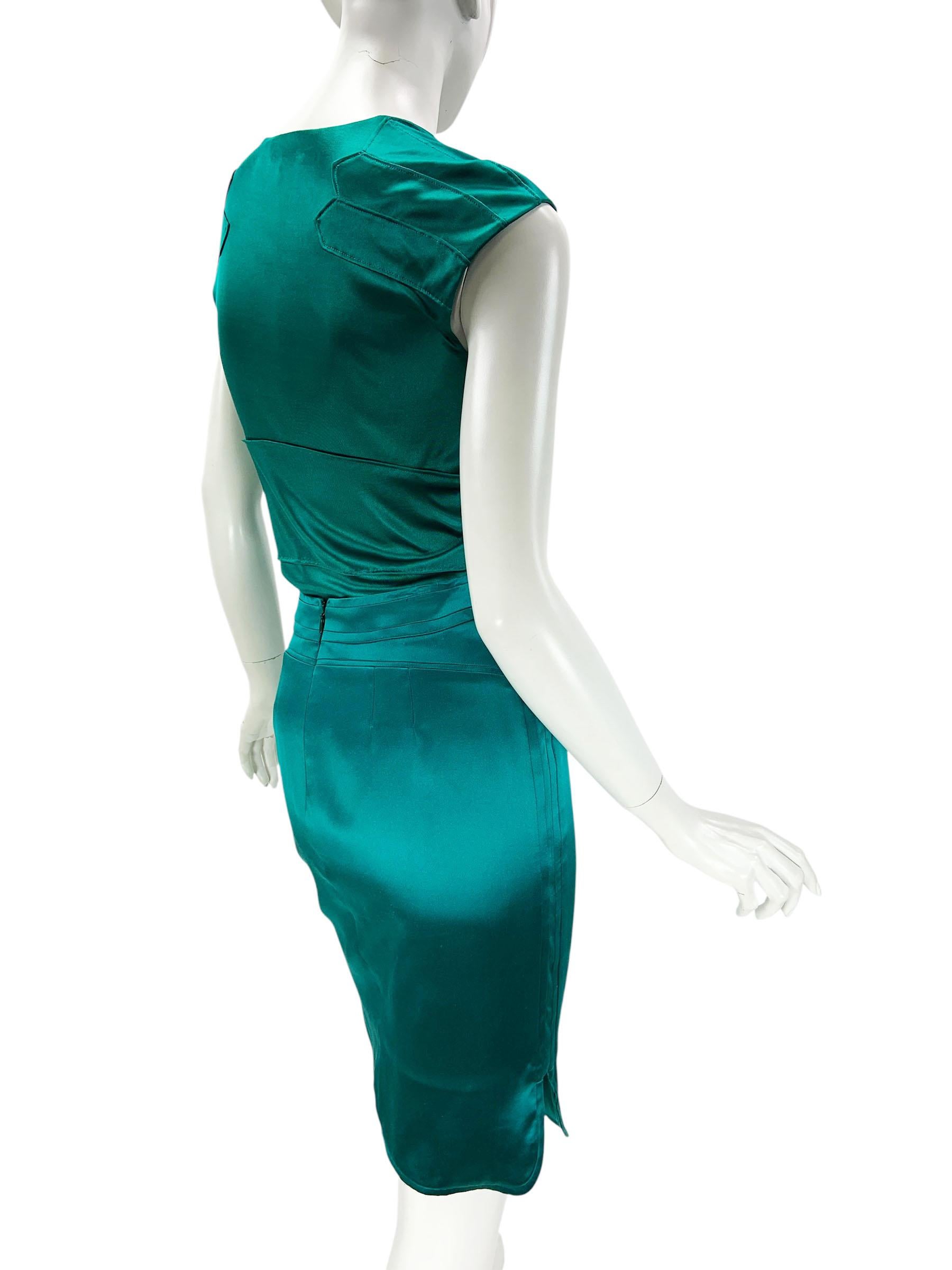 Icono Tom Ford for Yves Saint Laurent FW 2004 Falda Pagoda de Seda 3 PC Traje Fr 36 en venta 5
