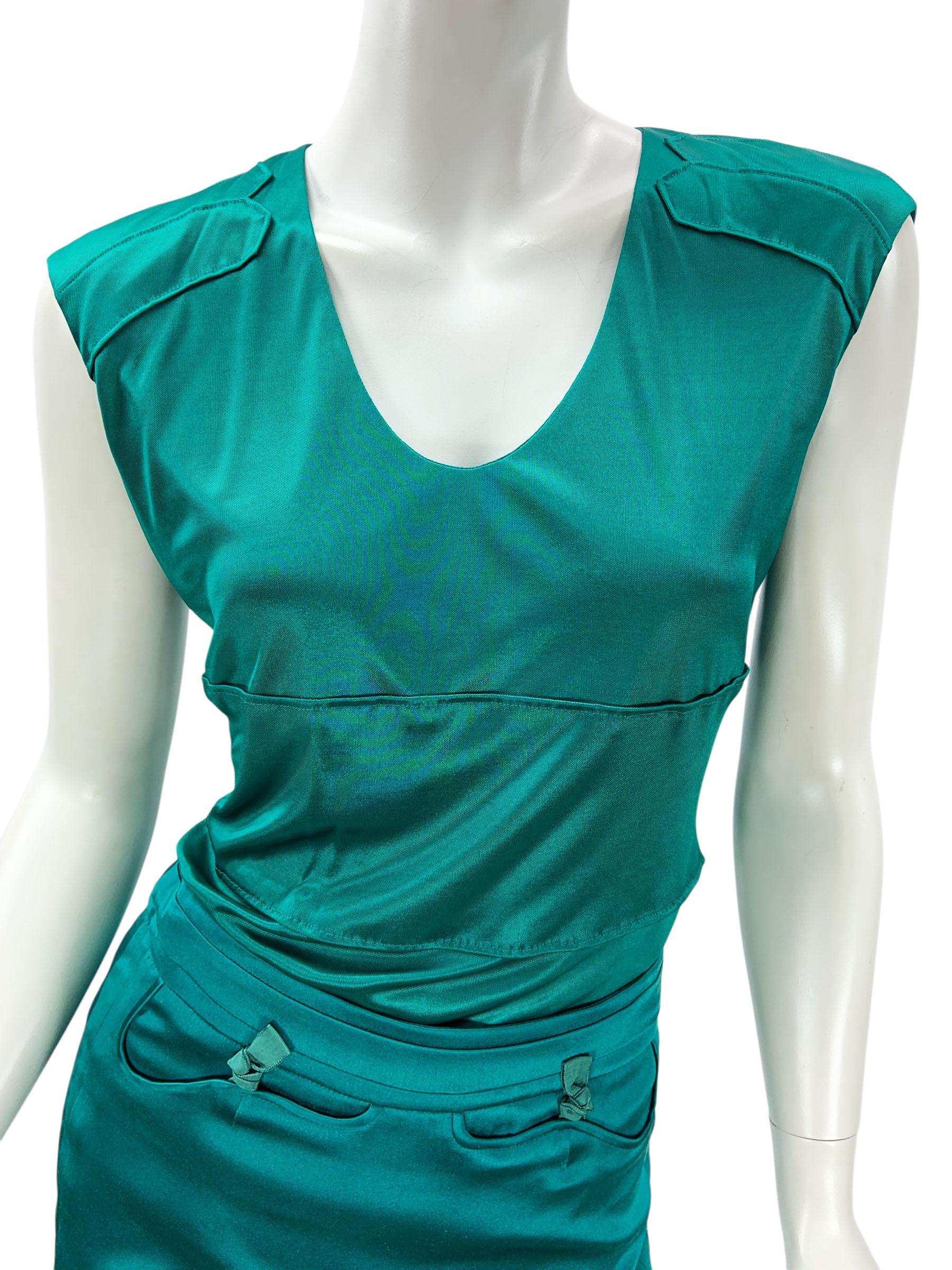 Icono Tom Ford for Yves Saint Laurent FW 2004 Falda Pagoda de Seda 3 PC Traje Fr 36 en venta 6