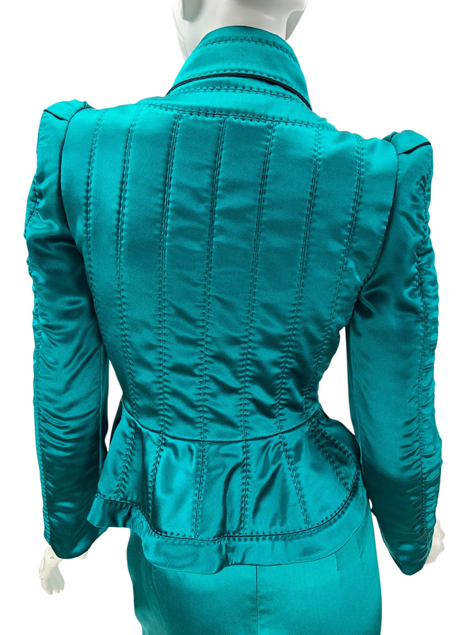 Icono Tom Ford for Yves Saint Laurent FW 2004 Falda Pagoda de Seda 3 PC Traje Fr 36 en venta 1