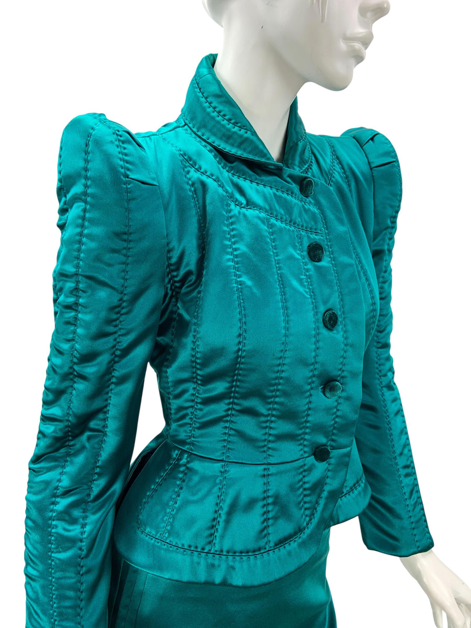 Icono Tom Ford for Yves Saint Laurent FW 2004 Falda Pagoda de Seda 3 PC Traje Fr 36 en venta 2