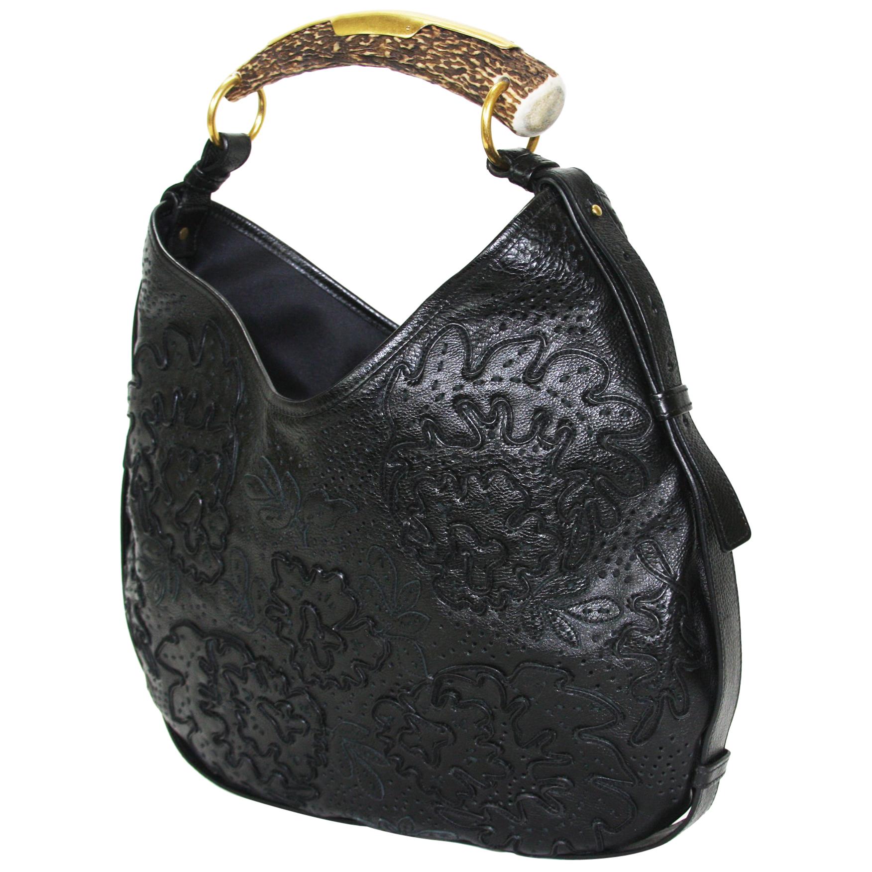 Iconic Tom Ford for Yves Saint Laurent Mombasa Black Embellished Leather Bag