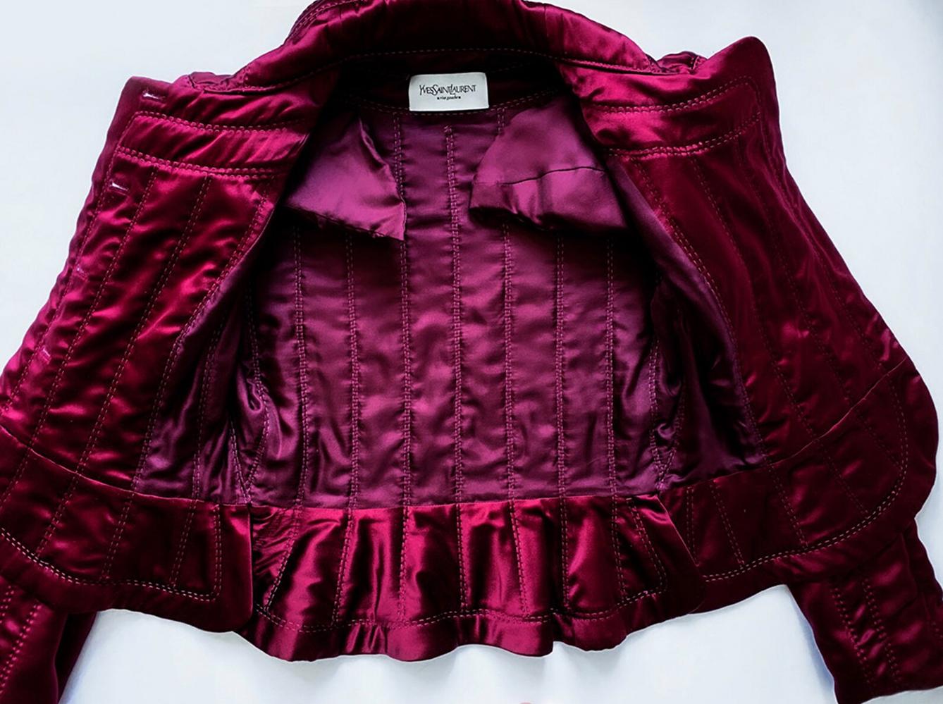 Iconic Tom Ford Yves Saint Laurent 2004 Silk Ensemble Pagoda Jacket Skirt YSL For Sale 5
