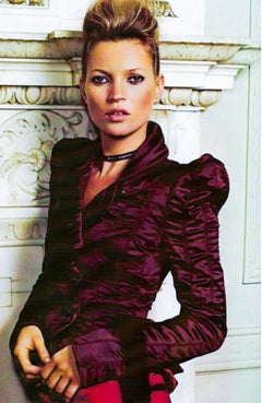 Iconic Tom Ford Yves Saint Laurent 2004 Silk Ensemble Pagoda Jacket Skirt YSL