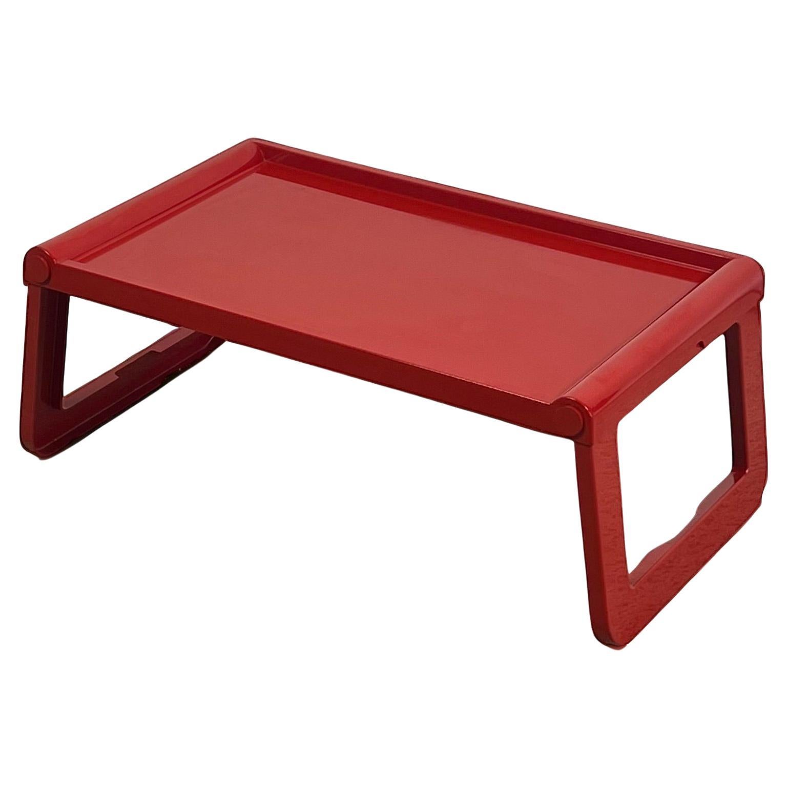 Iconic Tray Table 'Jolly' by Luigi Massoni for Guzzini in Glossy Red , 1970s For Sale