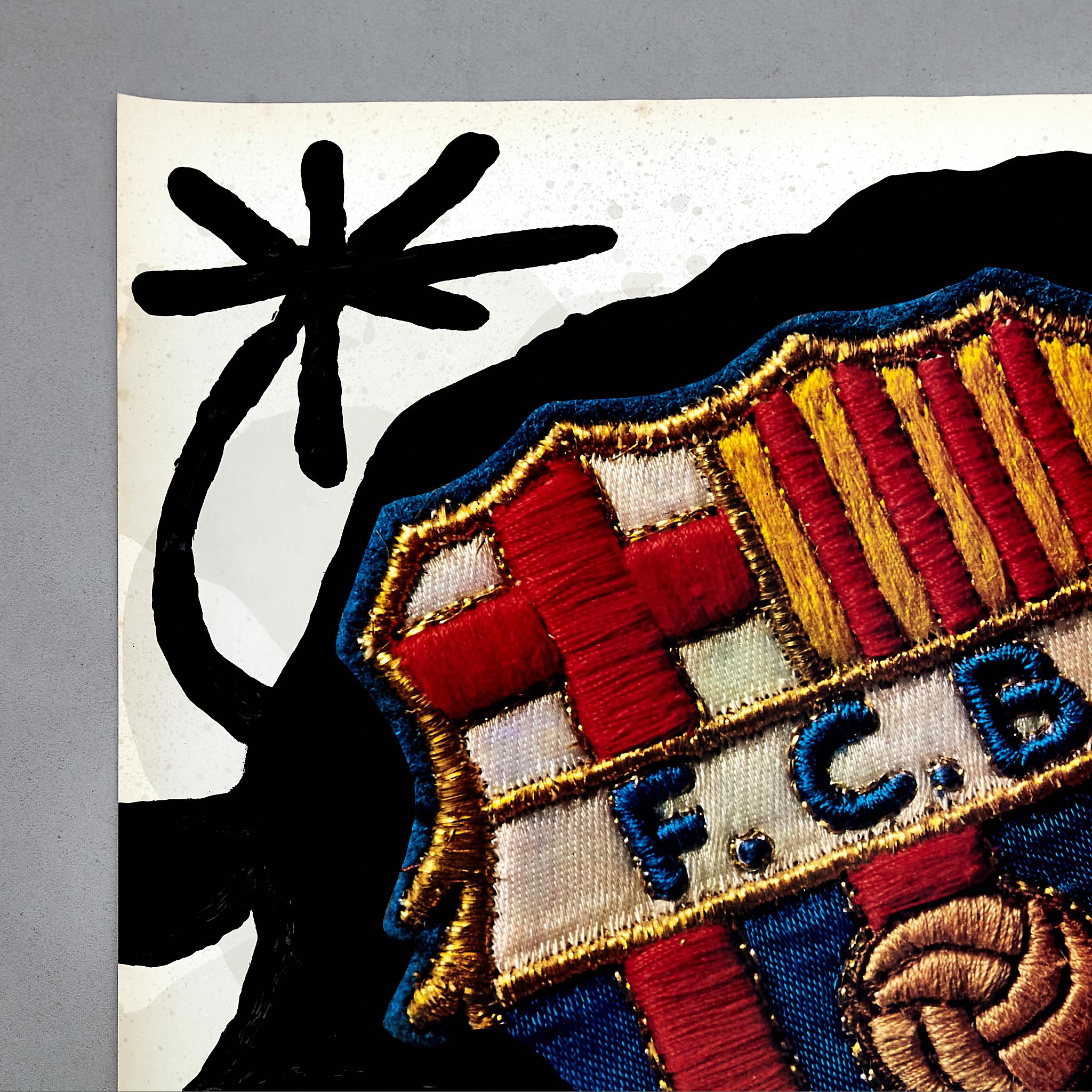 Mid-Century Modern Iconic Tribute: Joan Miró's Historic Poster - FC Barcelona 75th Anniversary  For Sale