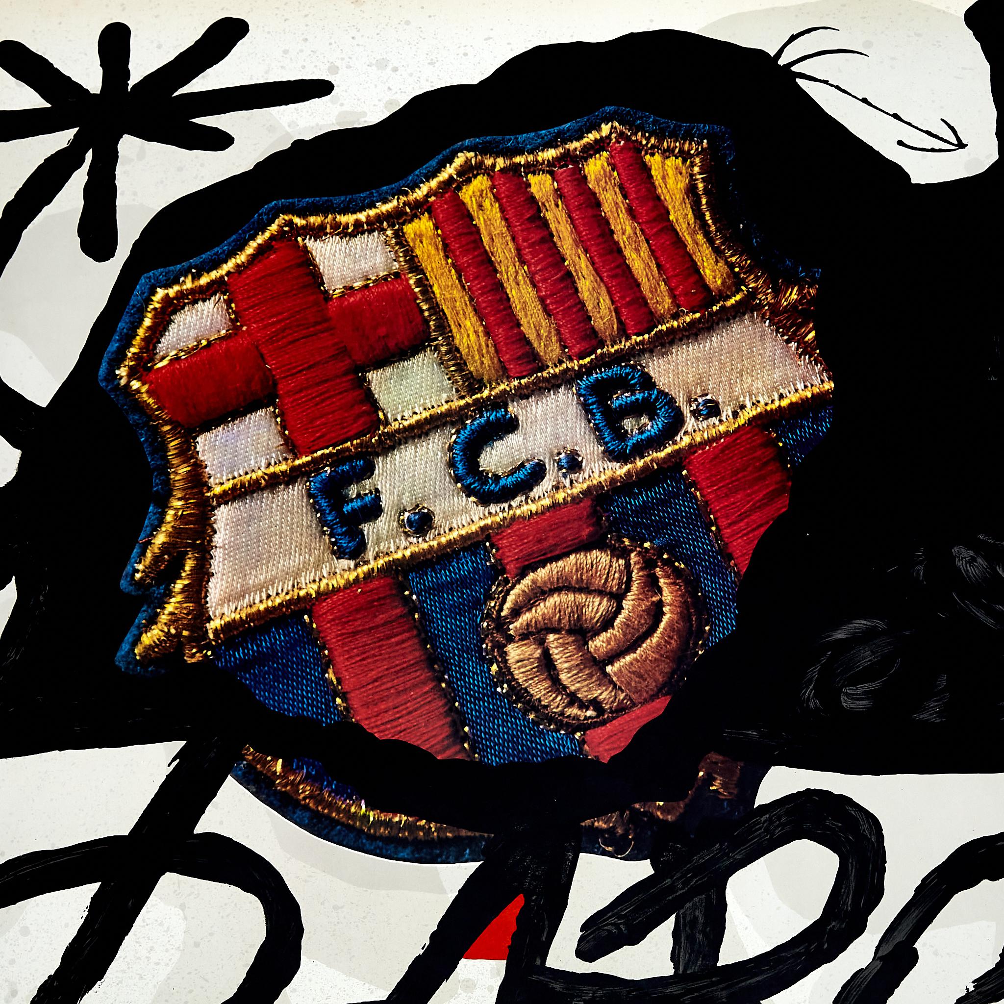 Late 20th Century Iconic Tribute: Joan Miró's Historic Poster - FC Barcelona 75th Anniversary  For Sale