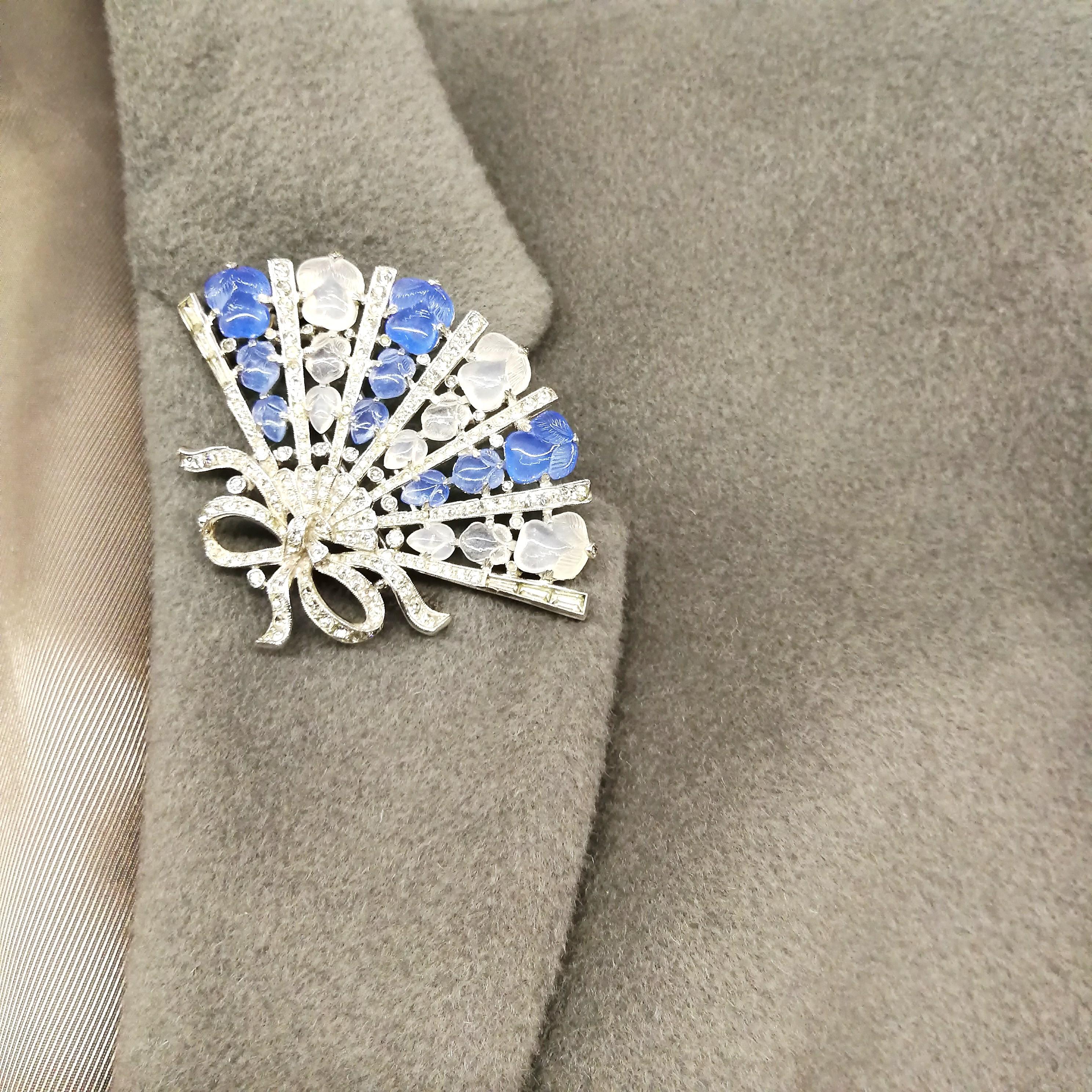 Iconic and important Cartier style 'fan' brooch, Trifari, USA, 1950s 9