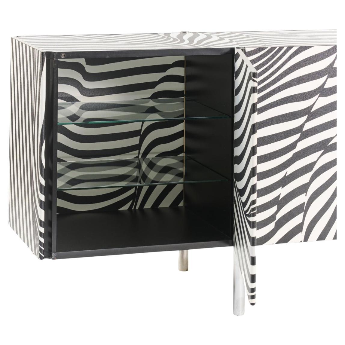 Suisse Iconic Trix & Robert Haussmann Amor Stripe 12 “Zebra” Credenza by Wogg en vente