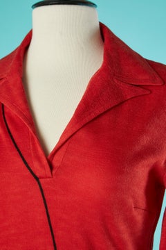 Iconic "Trompe l'oeil" long wool jersey dress Roberta Di Camarino Circa 1970's