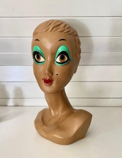 Iconic Twiggy Mannequin Head, Hat Stand, 1970s