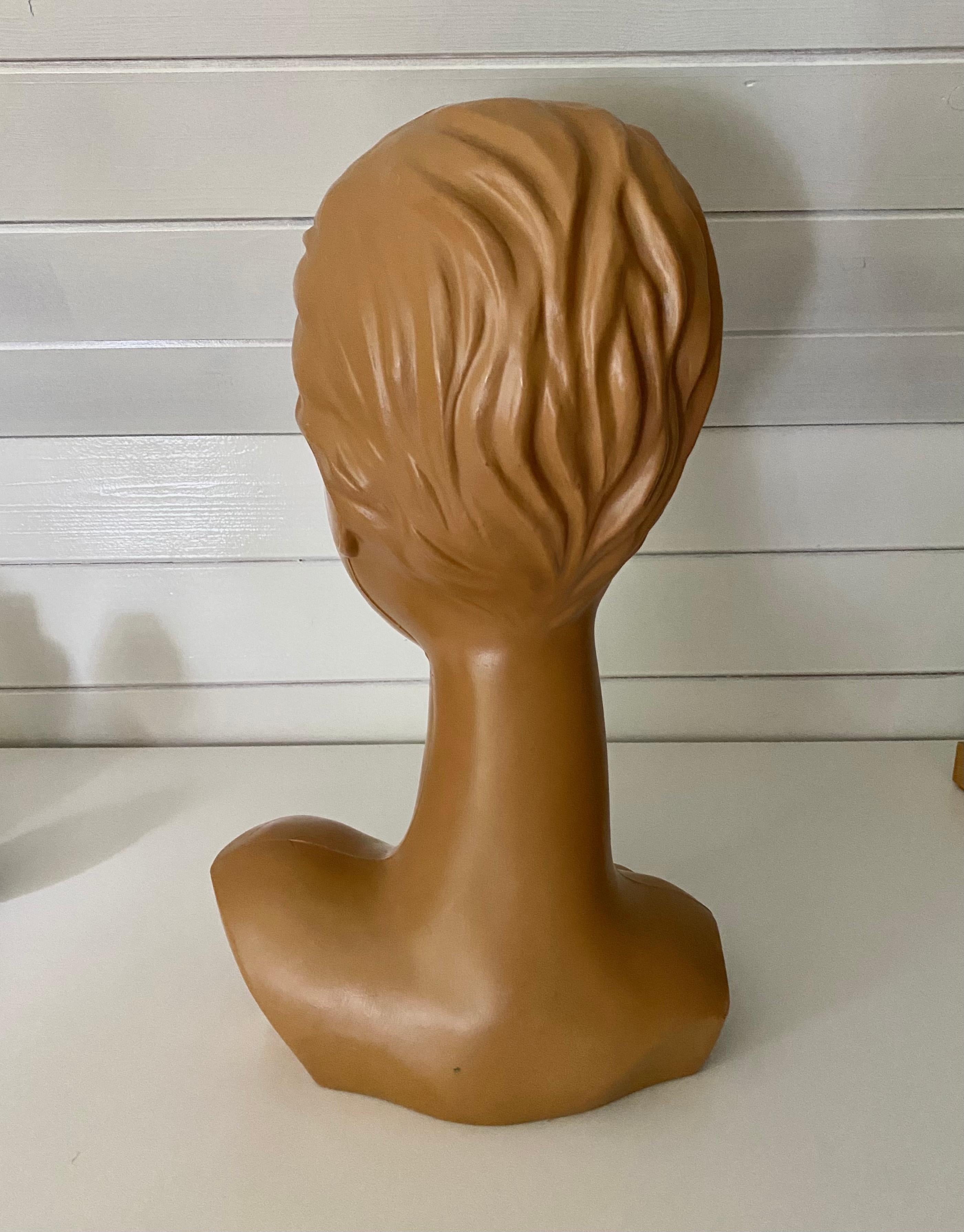 Plastic Iconic Twiggy Mannequin Head, Hat Stand, 1970s