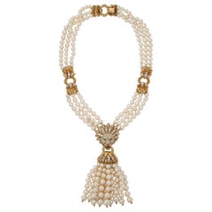 Halskette mit Löwenquasten von Van Cleef & Arpels, Perlen und Diamanten