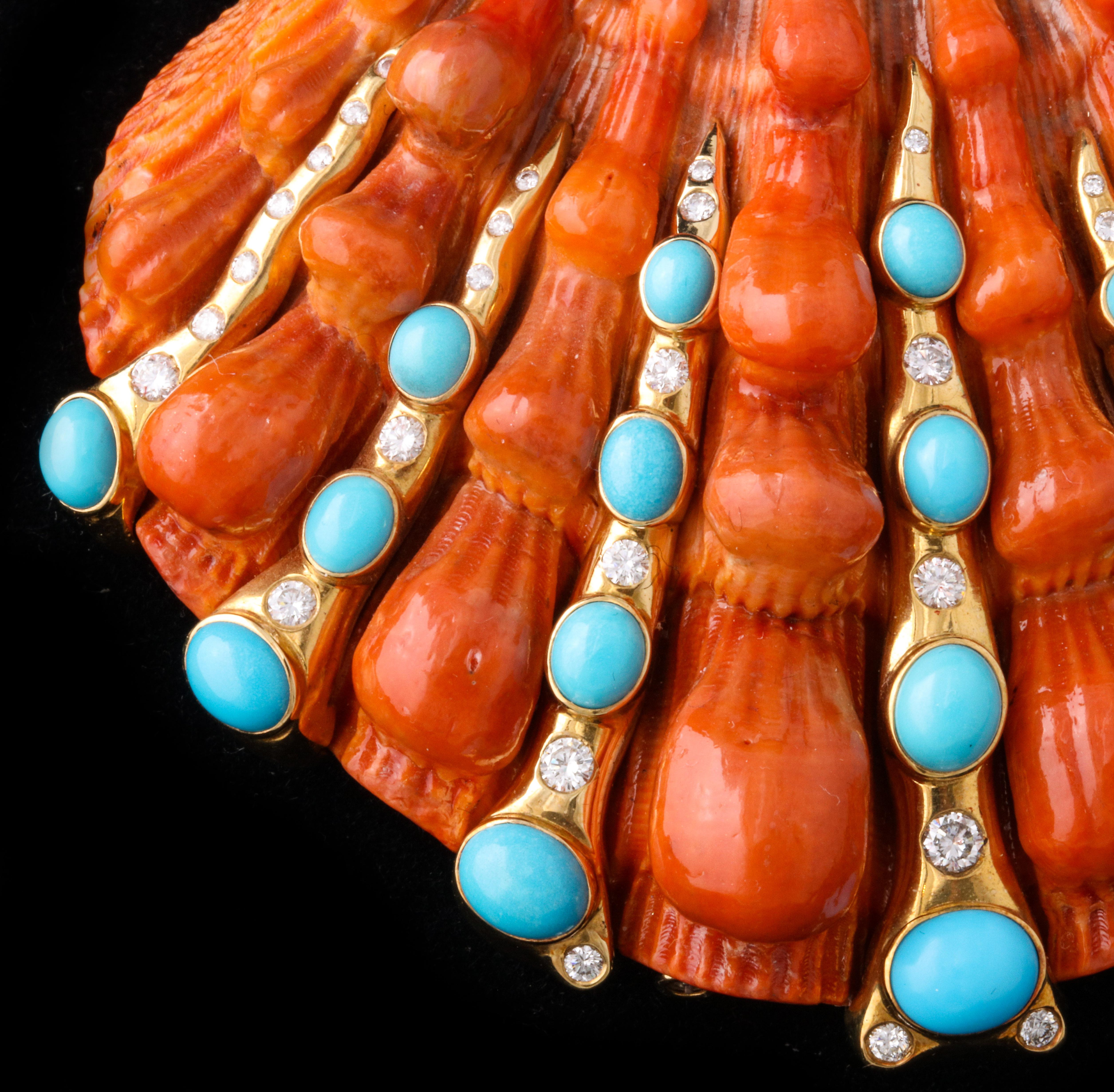 Iconic Certified Fulco Di Verdura Shell Brooch 1