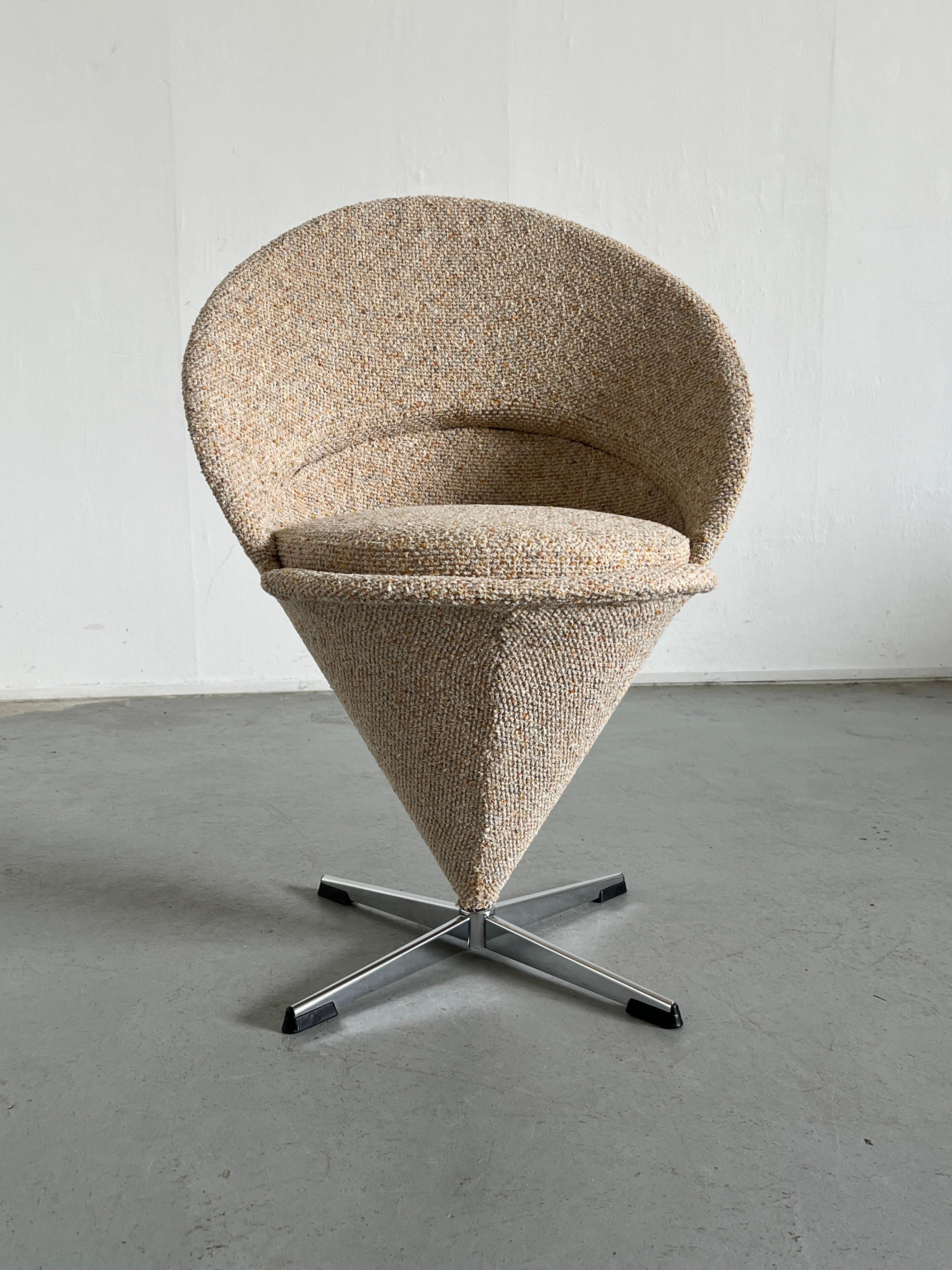 Mid-Century Modern Iconic Verner Panton 'Cone' Chair, 1950s Denmark For Sale