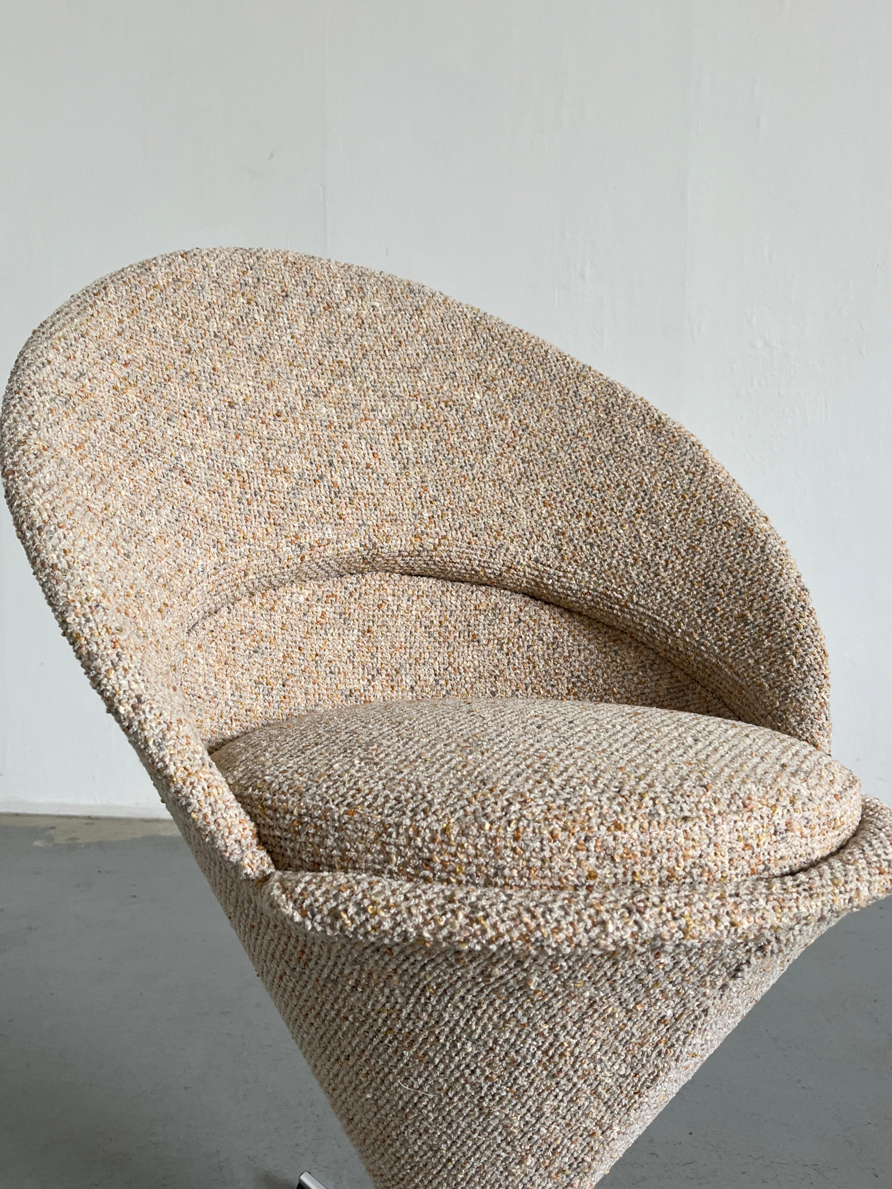 Steel Iconic Verner Panton 'Cone' Chair, 1950s Denmark For Sale