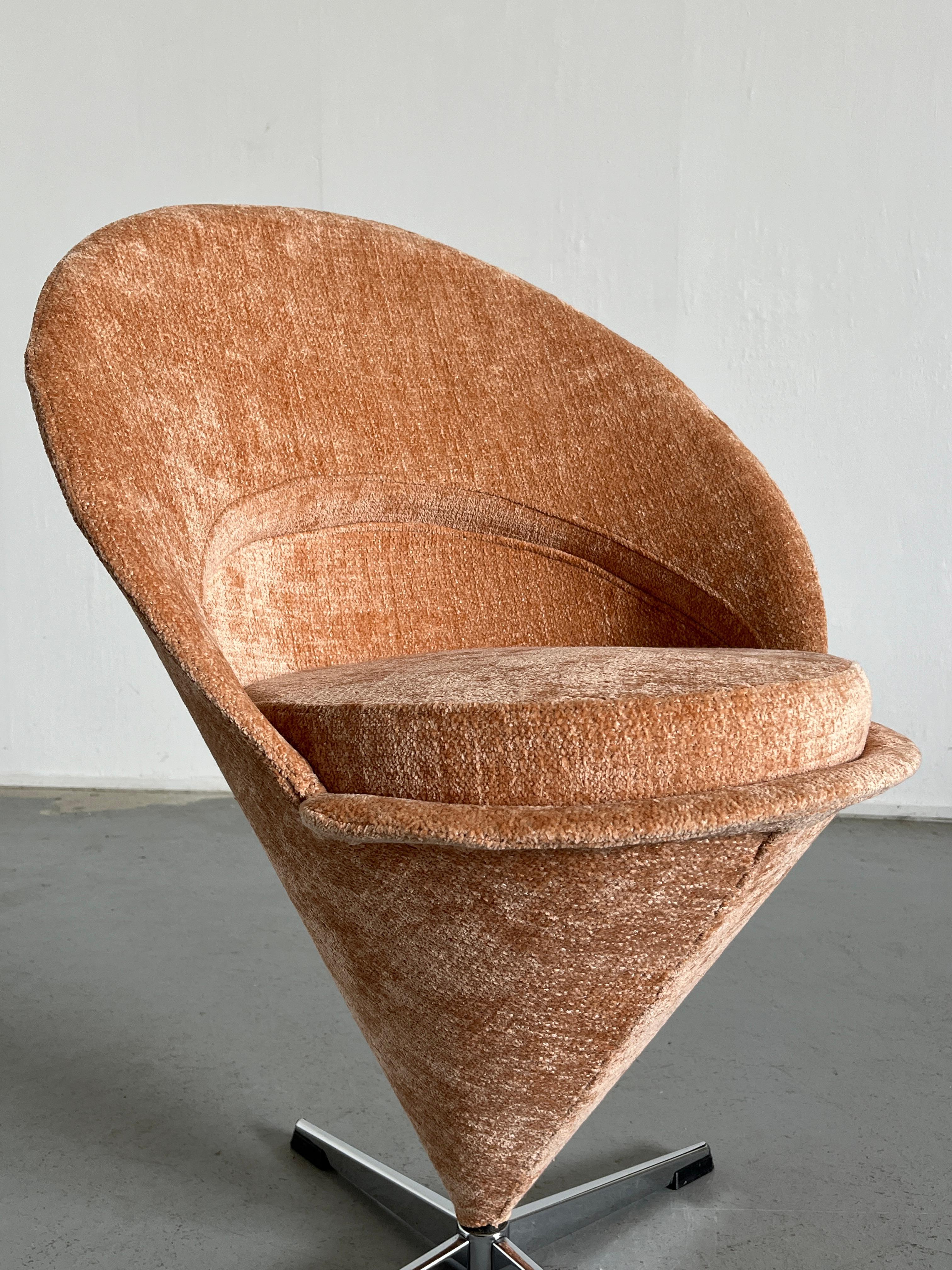 Steel Iconic Verner Panton 'Cone' Chair, 1950s Denmark For Sale