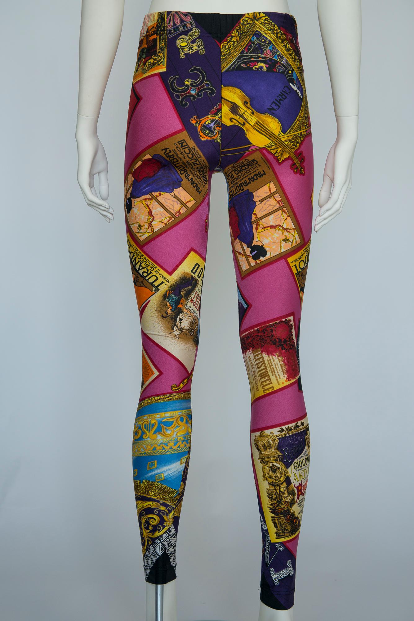 Iconic Versace Couture Printed stretch Leggings Pants, Fall-Winter 1991  For Sale 6