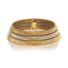 Iconica collana Tubogas in oro a tre colori Bulgari vintage 1960