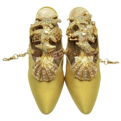 Iconic Vintage 1992 Gianni Versace Embellished Shoes 