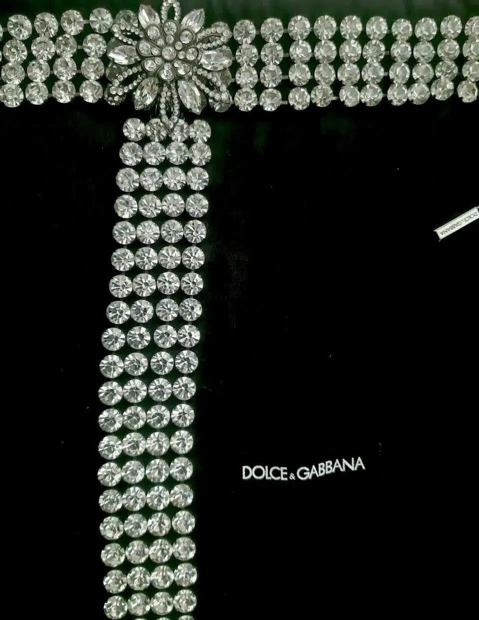 Iconic Vintage 2001 Dolce & Gabbana Crystal Lariant Necklace 3