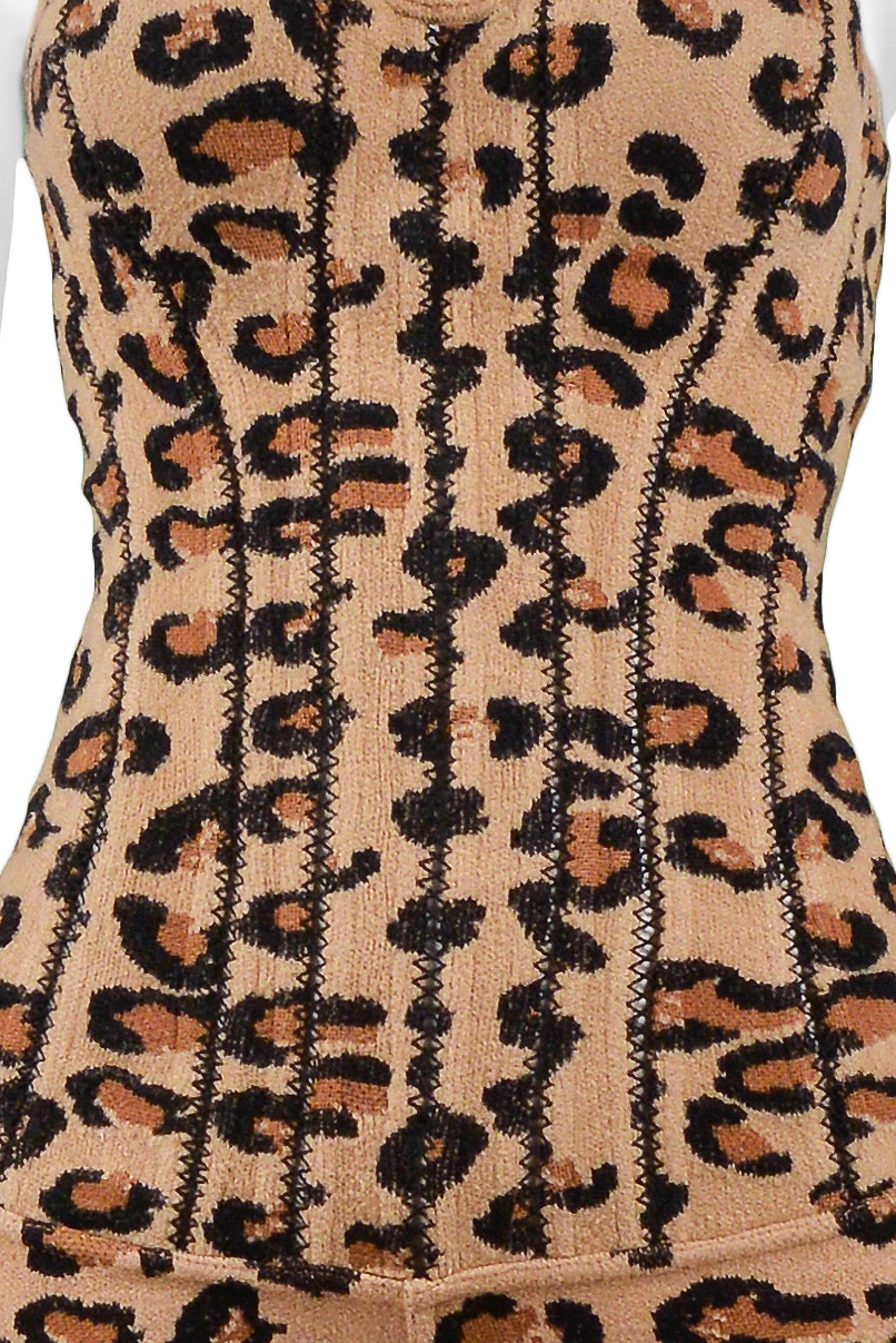 Iconic Vintage Azzedine Alaia Leopard Bodysuit   1991 Runway Collection  In Excellent Condition In Los Angeles, CA