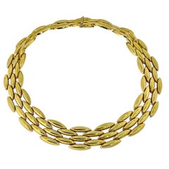 Collier ras du cou en Gentiane de Cartier à cinq rangs de maillons en Riz