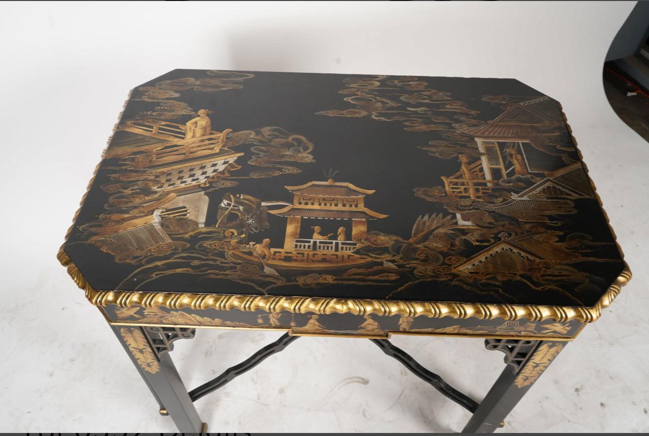 Hand-Carved Iconic Vintage Chinese Chippendale Side Tables from John Widdicomb For Sale