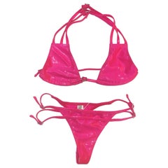 Iconic Vintage Christian Dior Pink Bikini Swimsuit by John Galliano 2003 Runway