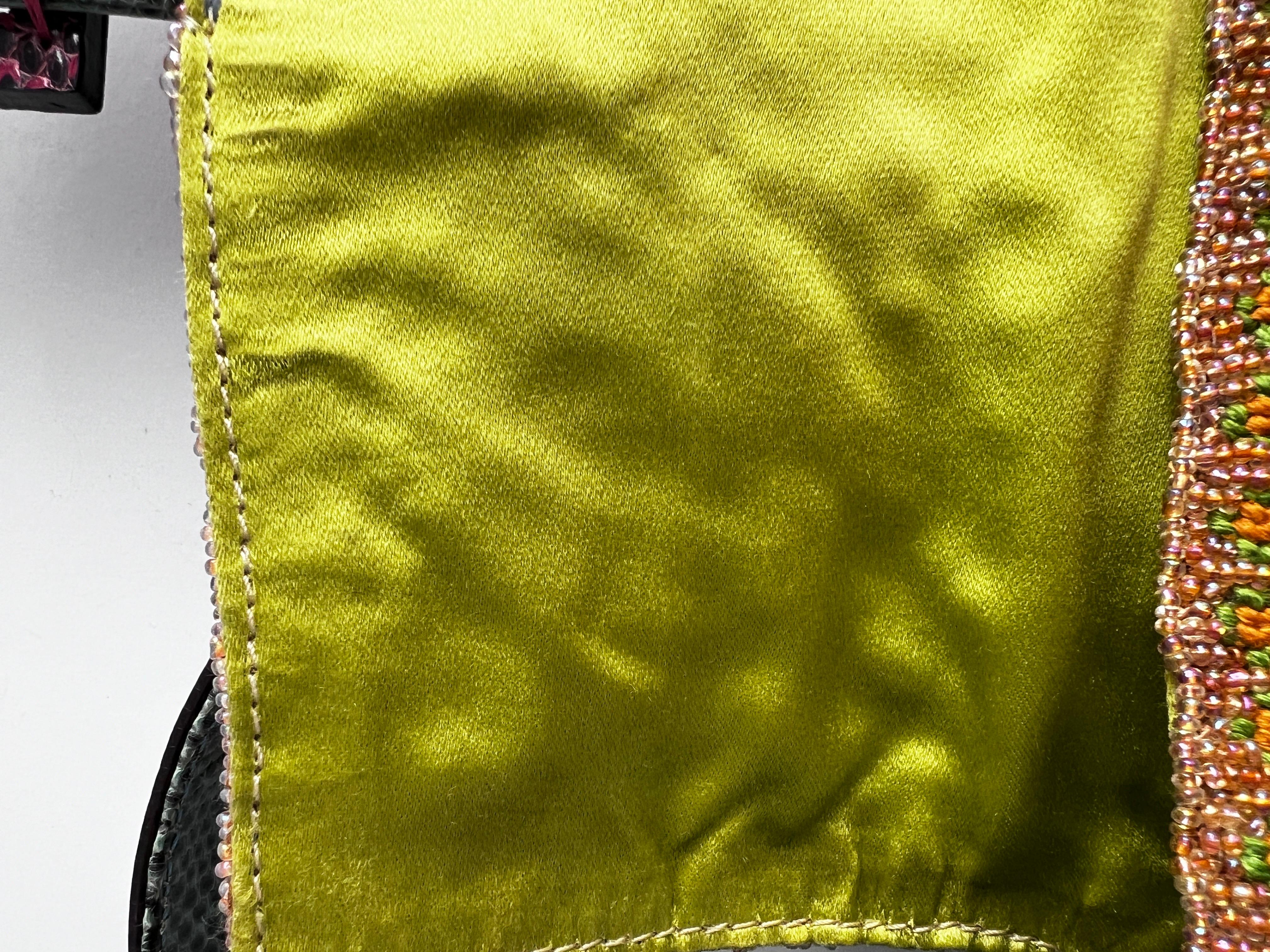 Iconic Vintage Fendi Boho style beaded embroidery  baguette from2000 2