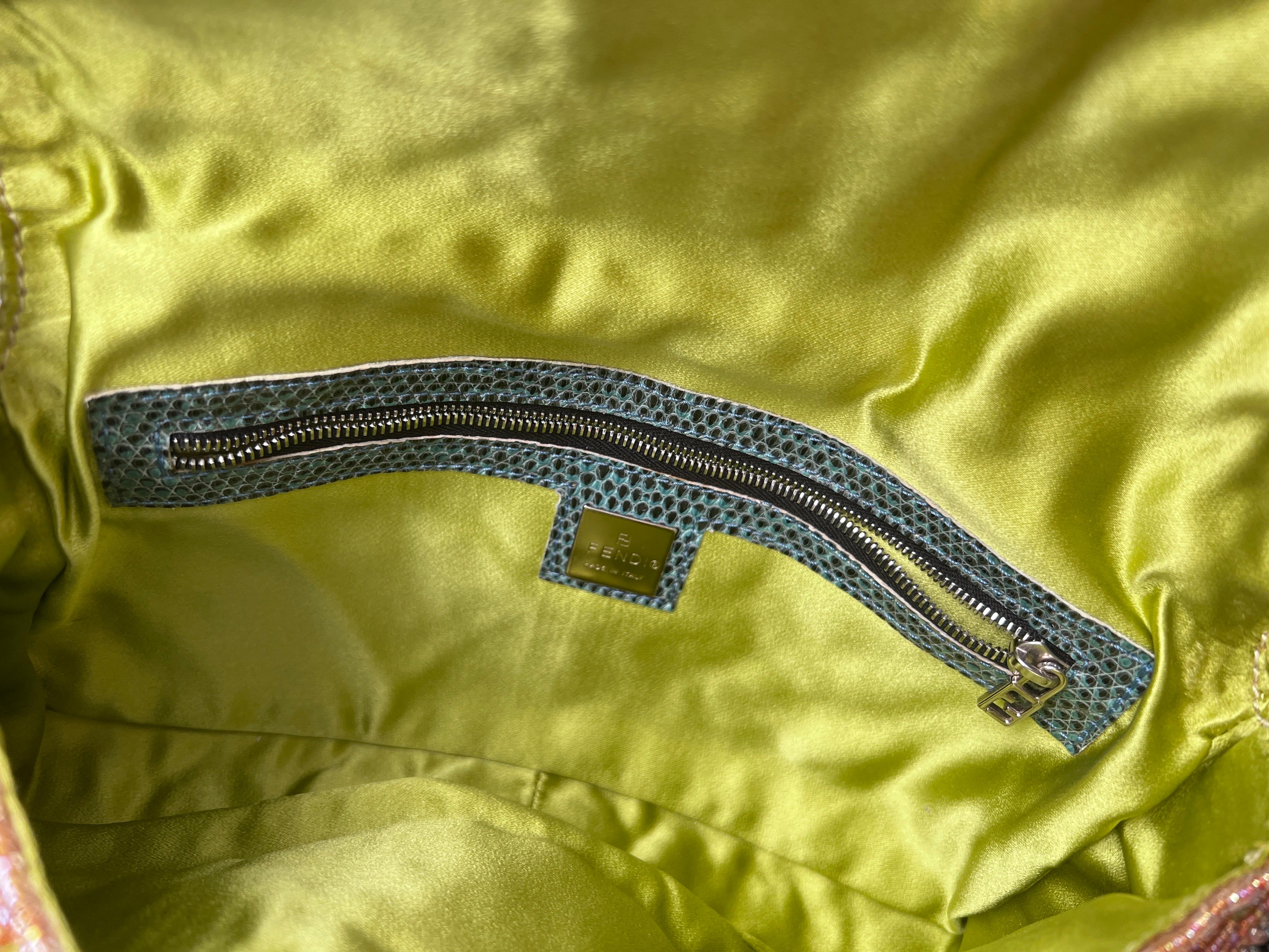 Iconic Vintage Fendi Boho style beaded embroidery  baguette from2000 3