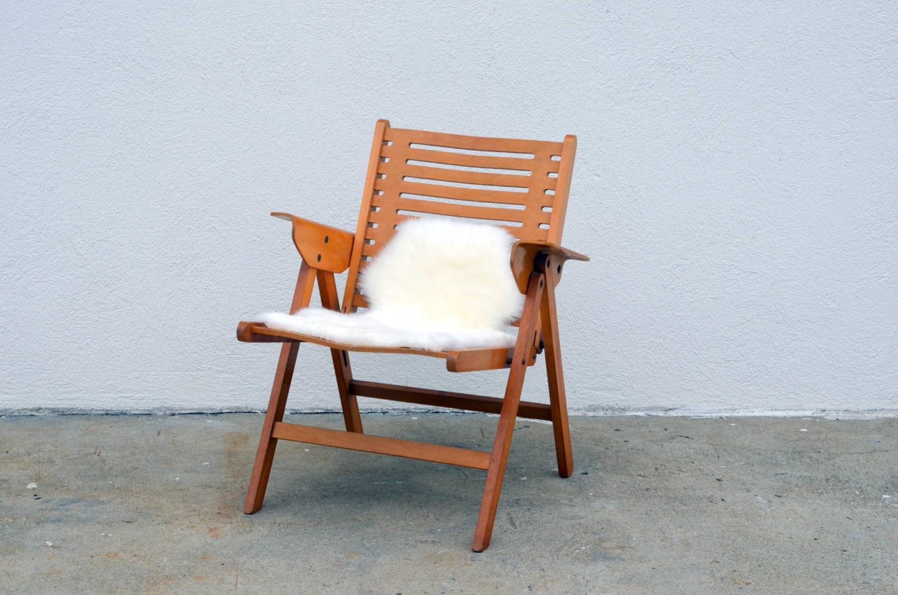 Sloveno Iconica sedia da salotto Rex pieghevole vintage di Niko Kralj in vendita