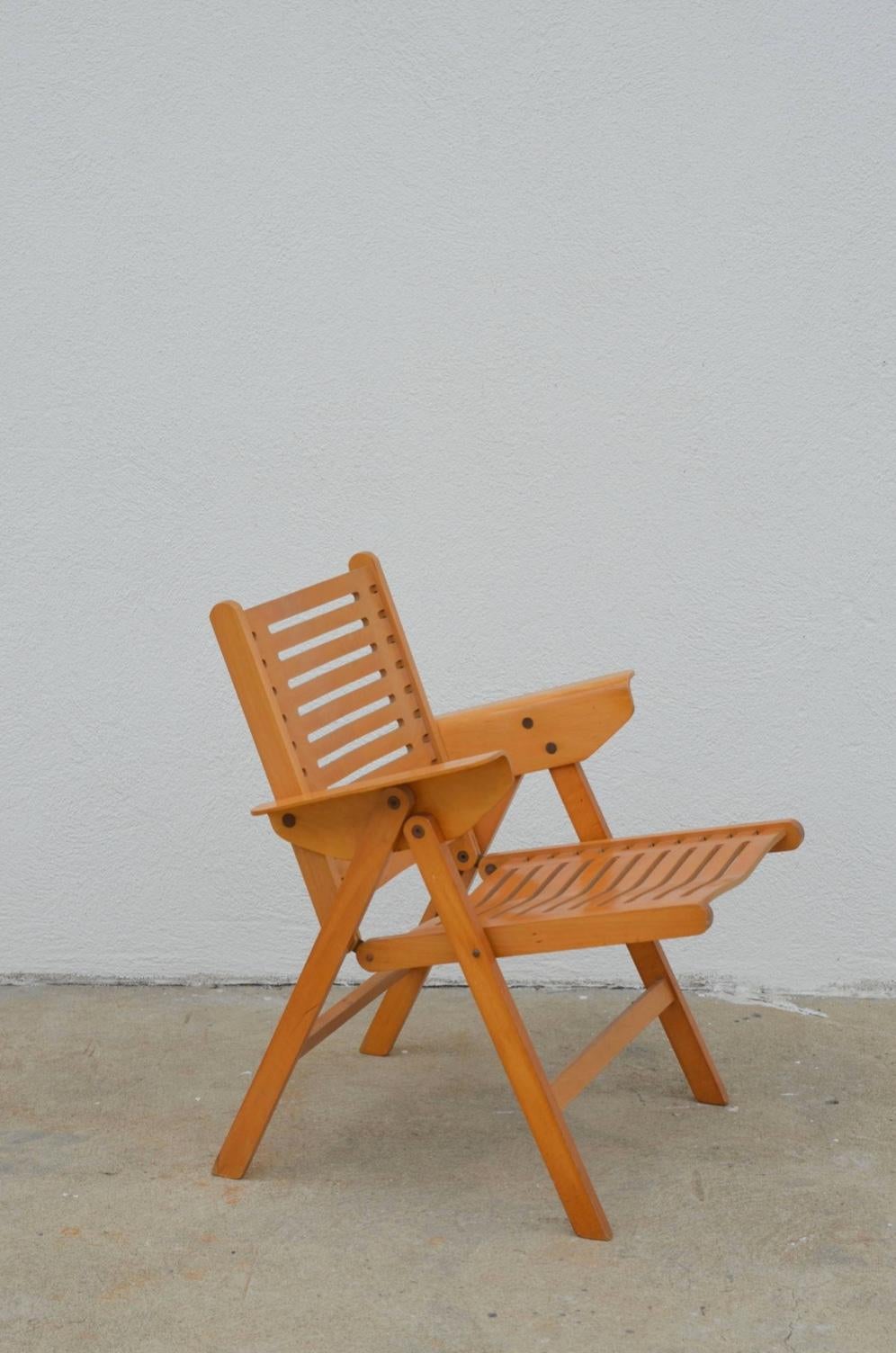Legno Iconica sedia da salotto Rex pieghevole vintage di Niko Kralj in vendita