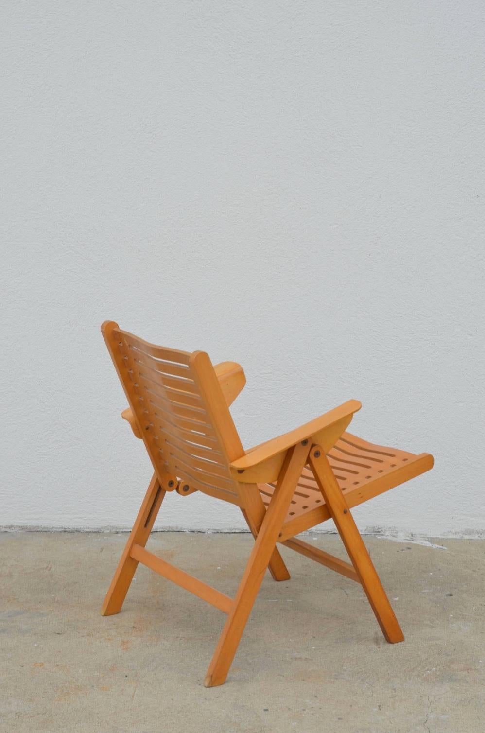 Iconic Vintage Folding Rex Lounge Chair by Niko Kralj In Good Condition For Sale In Los Angeles, CA