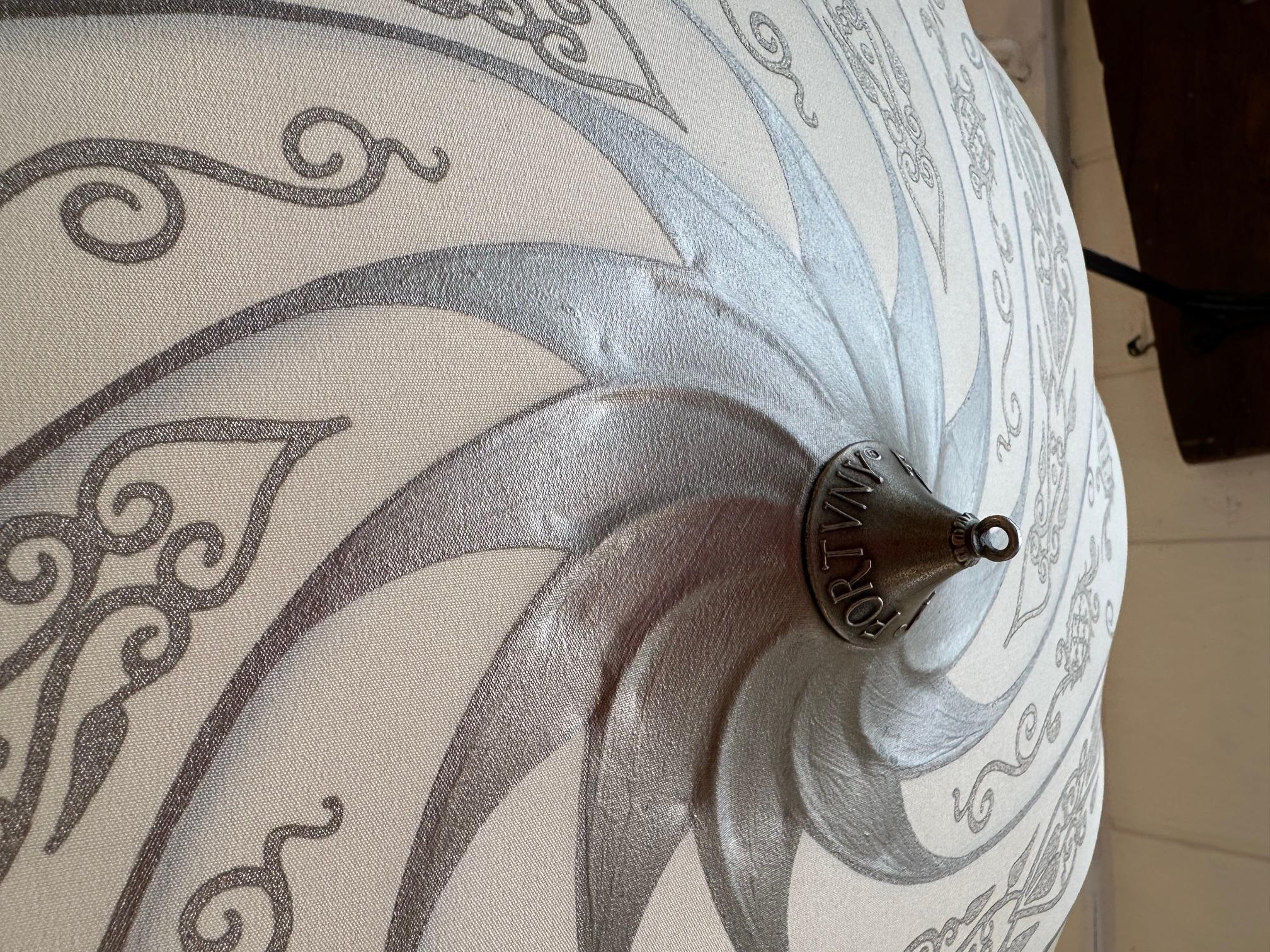 Iconico lampadario vintage in seta veneziana di Fortuny In condizioni buone in vendita a Hopewell, NJ