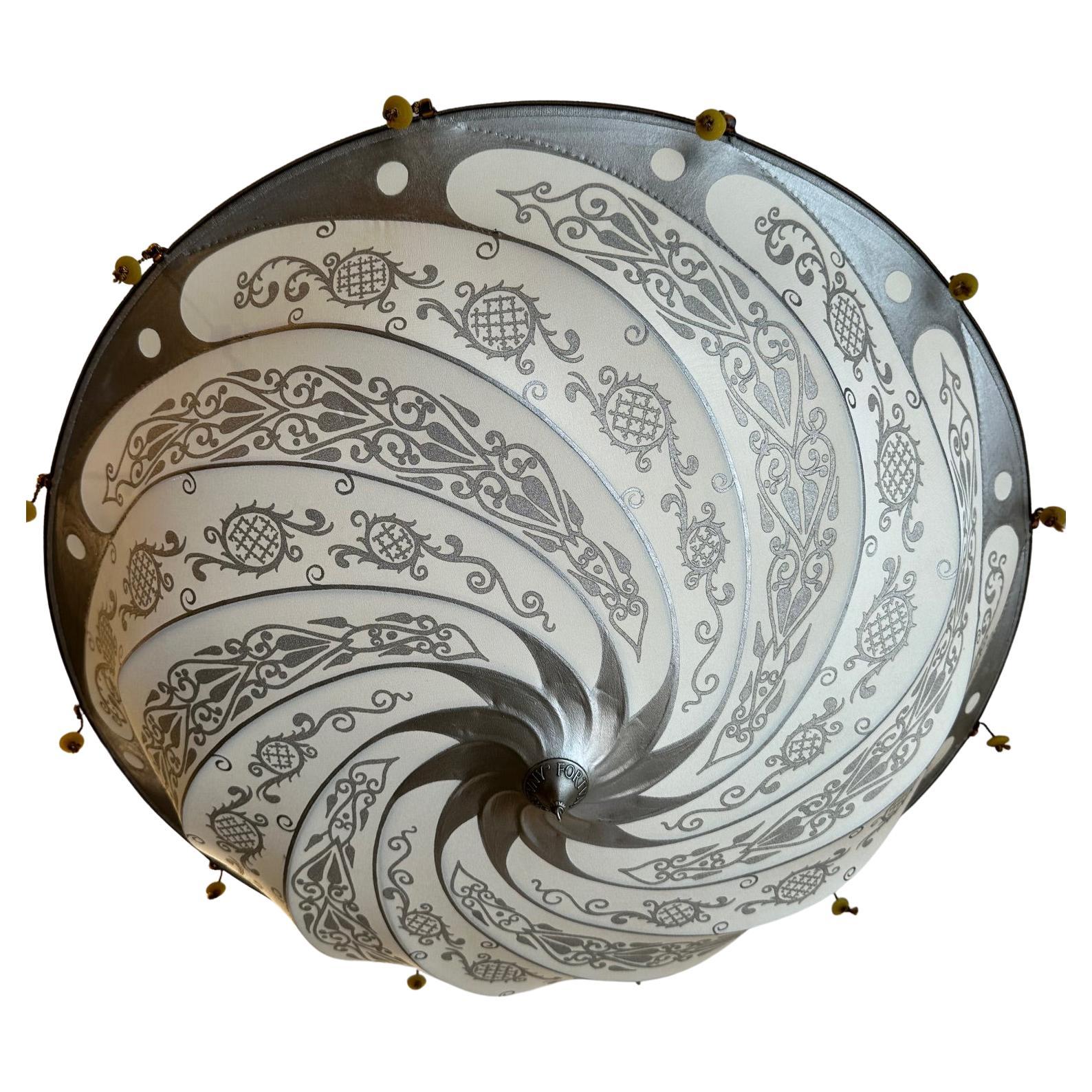 Lustre iconique en soie vénitienne d'époque de Fortuny
