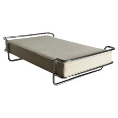 Iconic Vintage Ikea "Kromvik" Chrome Bed with Mattress, Knut Hagberg, 1980s