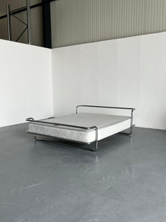 Iconic Vintage Ikea "Kromvik" King Chrome Bed, Knut Hagberg, 1980s