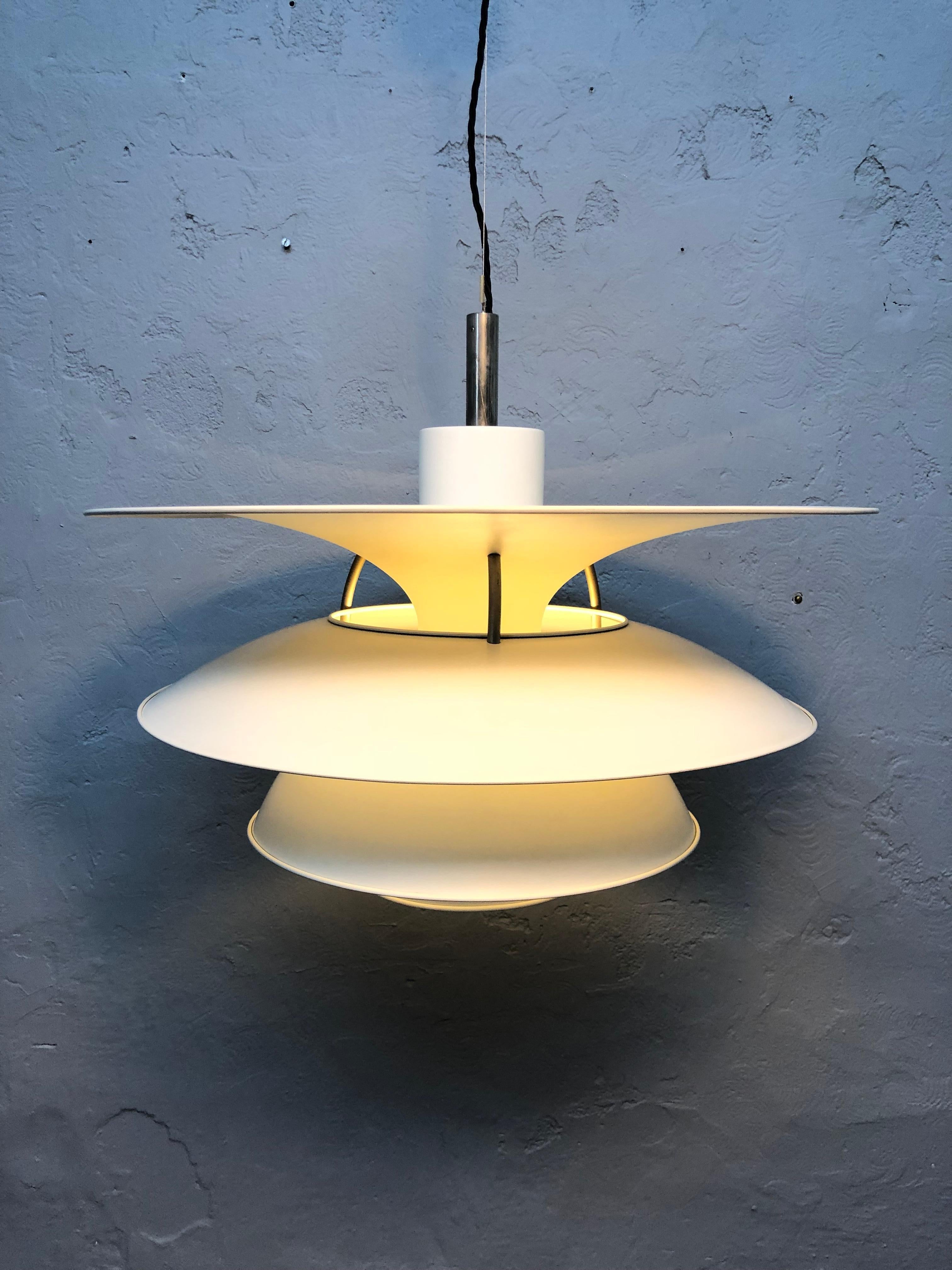 Iconic Vintage large Poul Henningsen PH6 1/2-6 Charlottenborg chandelier for Louis Poulsen.
Impressive in size with a dia. of 65 cm.
Originally designed in the 1940s by Poul Henningsen and redesigned by Ebbe Christensen & Sophus Frandsen from